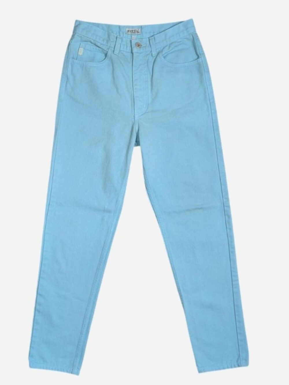 90’s Vintage Guess light aqua/ robin egg straight leg jeans tag Size 29